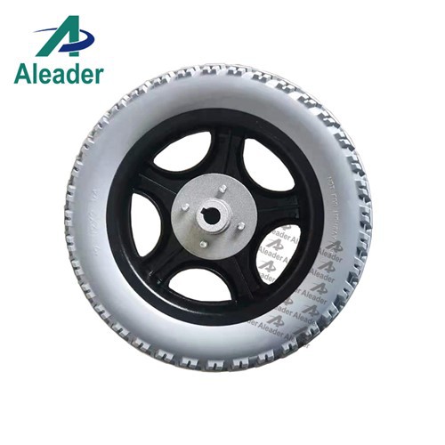 Grá hjólastóla afturhjól 12,5 tommu pólýúretan dekk